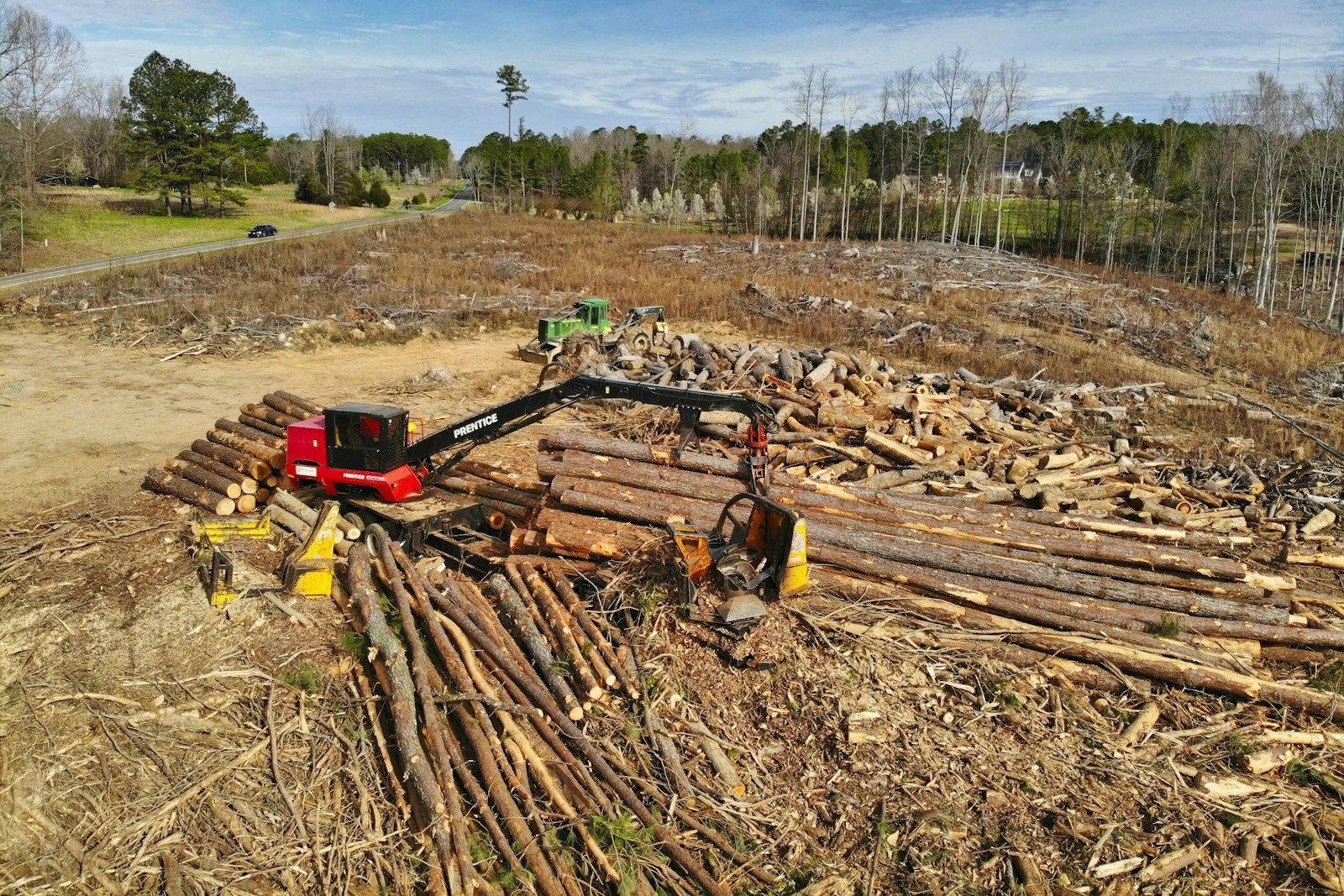 Heavy equipment ready for brush clearing on a job site